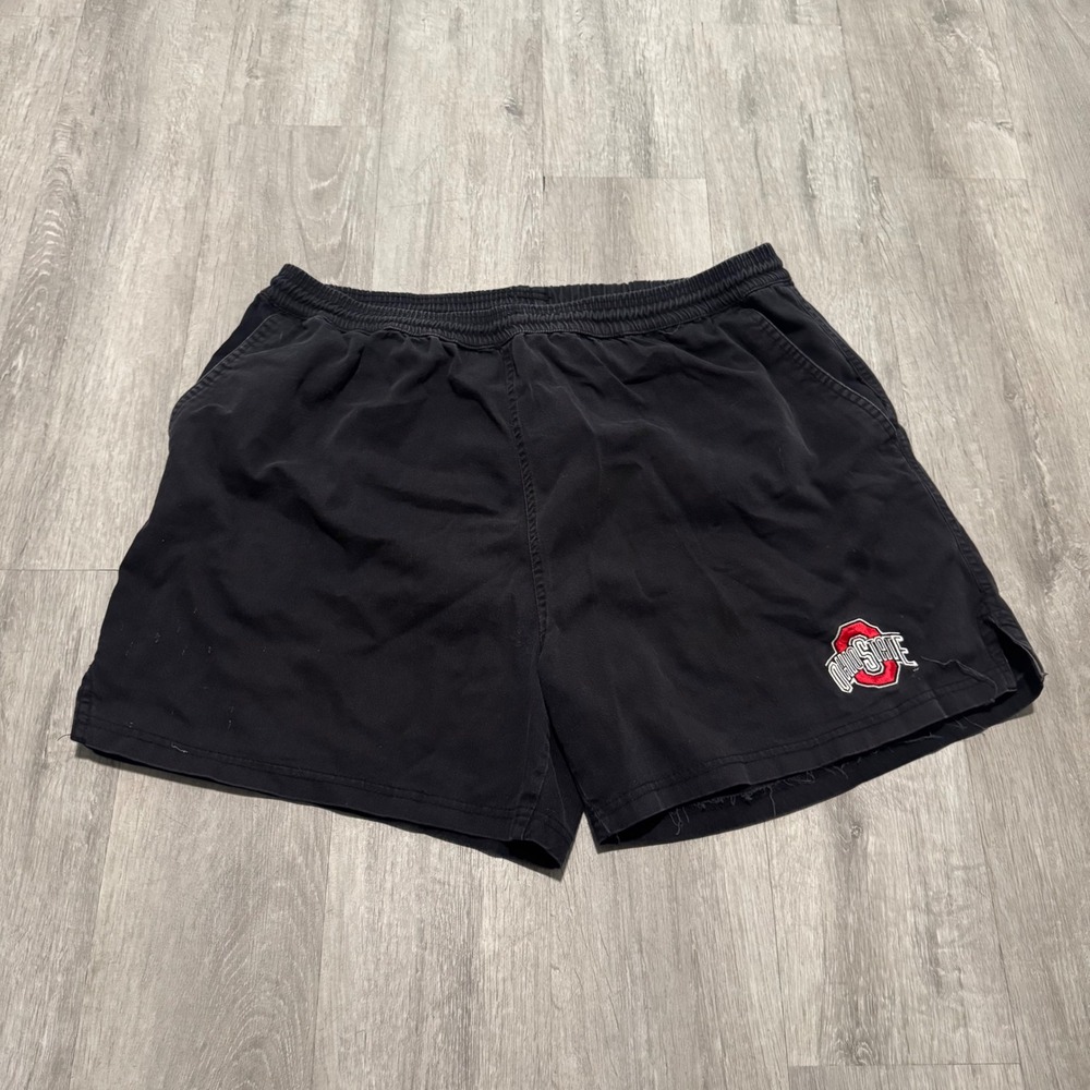 Vintage True Fan Ohio State Buckeyes Shorts Mens XL Black Embroidered NCAA